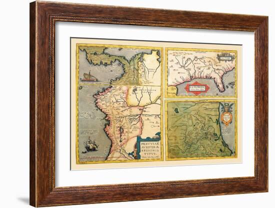 Three Maps-Abraham Ortelius-Framed Art Print