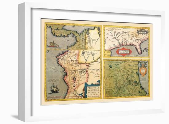 Three Maps-Abraham Ortelius-Framed Art Print