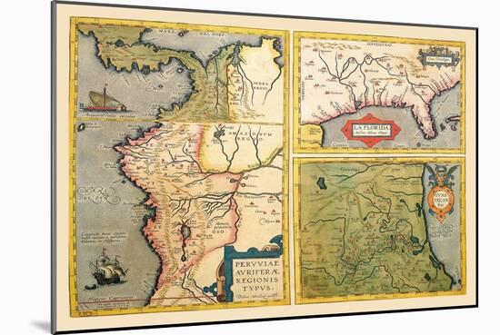 Three Maps-Abraham Ortelius-Mounted Art Print