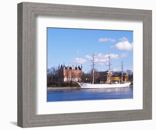 Three Mast Ship Af Chapman Moored at Skeppsholmen, Strommen, Stockholm, Sweden-Per Karlsson-Framed Photographic Print