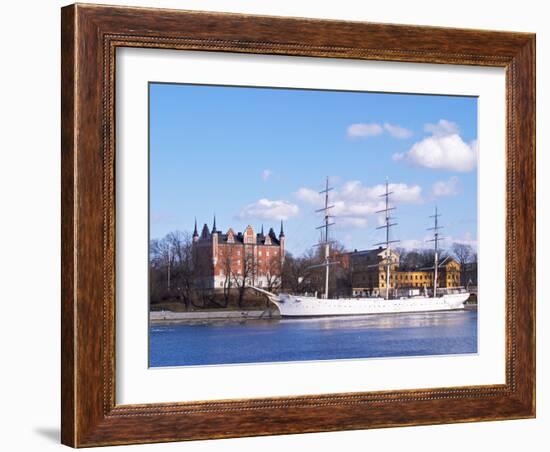 Three Mast Ship Af Chapman Moored at Skeppsholmen, Strommen, Stockholm, Sweden-Per Karlsson-Framed Photographic Print