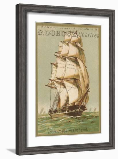 Three-Masted Merchant Ship-null-Framed Art Print