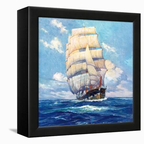 "Three Masted Schooner,"March 1, 1932-Anton Otto Fischer-Framed Premier Image Canvas