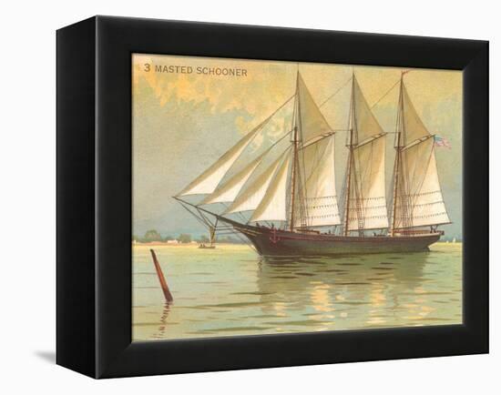 Three-masted Schooner-null-Framed Stretched Canvas