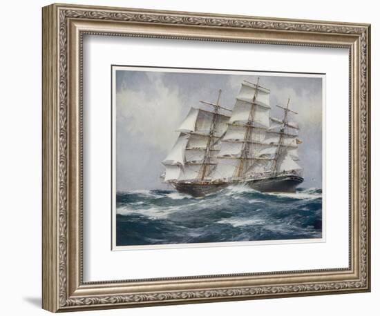 Three-Master Under Sail-J. Spurling-Framed Photographic Print