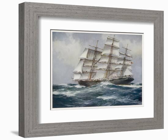 Three-Master Under Sail-J. Spurling-Framed Photographic Print