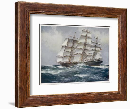 Three-Master Under Sail-J. Spurling-Framed Photographic Print