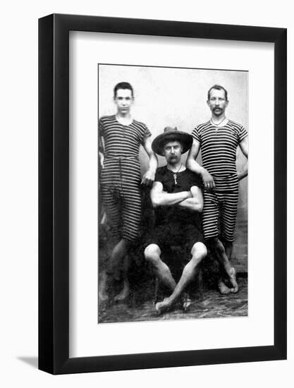 Three Men are Ready to Swim, Ca. 1885-null-Framed Photographic Print