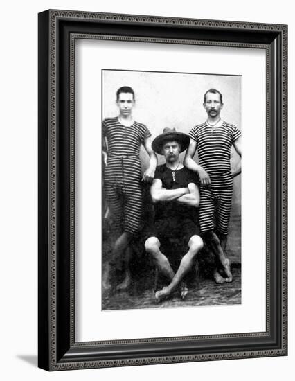 Three Men are Ready to Swim, Ca. 1885-null-Framed Photographic Print