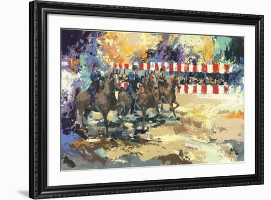 Three Men on Horseback-Wayland Moore-Framed Serigraph