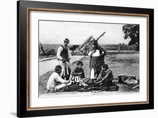 Three Men Playing Cards, Uruguay, C1900s-null-Framed Giclee Print