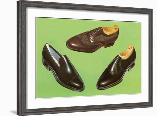 Three Men's Shoes-Found Image Press-Framed Photographic Print