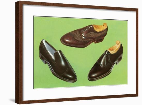 Three Men's Shoes-Found Image Press-Framed Photographic Print