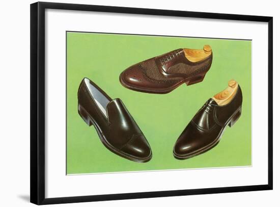 Three Men's Shoes-Found Image Press-Framed Photographic Print