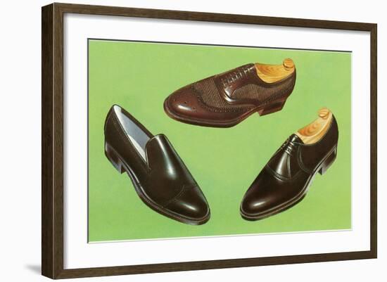 Three Men's Shoes-Found Image Press-Framed Photographic Print