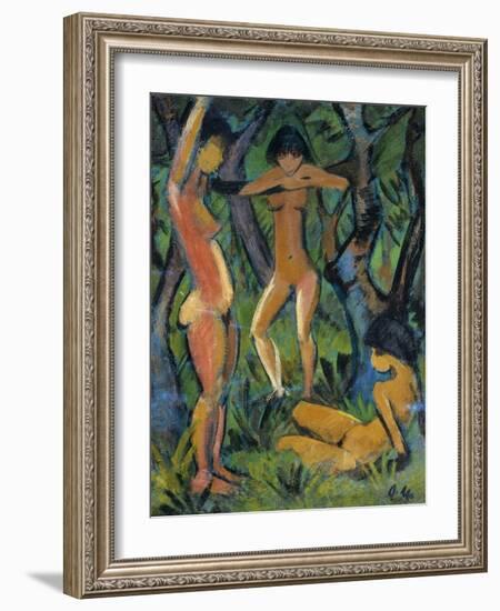 Three Nude Figures in Wood, 1911-Otto Mueller-Framed Giclee Print