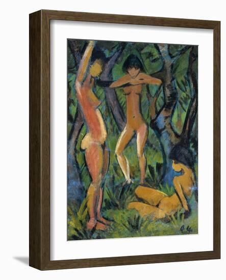 Three Nude Figures in Wood, 1911-Otto Mueller-Framed Giclee Print