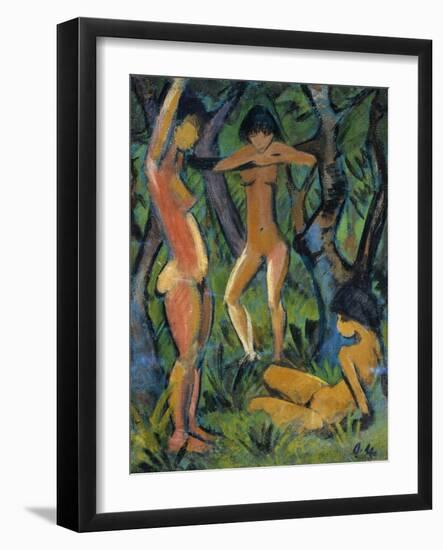 Three Nude Figures in Wood, 1911-Otto Mueller-Framed Giclee Print