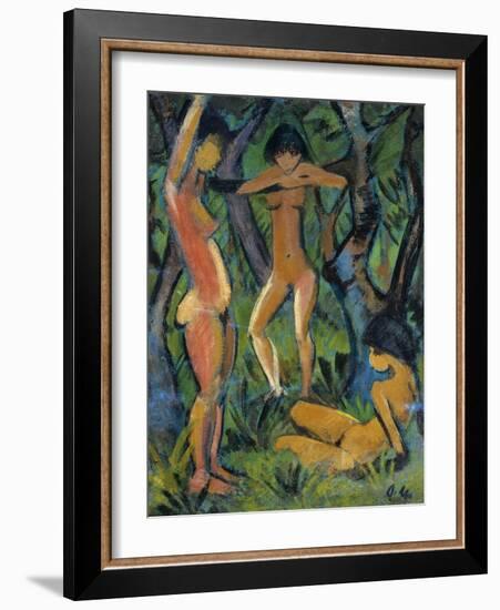 Three Nude Figures in Wood, 1911-Otto Mueller-Framed Giclee Print