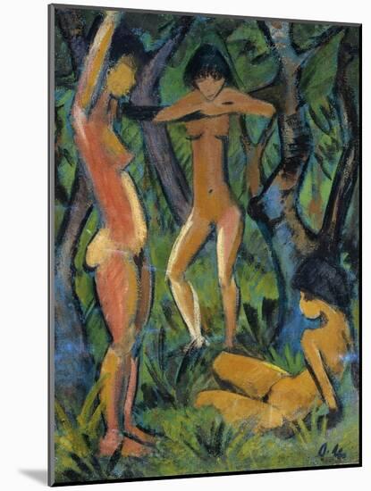 Three Nude Figures in Wood, 1911-Otto Mueller-Mounted Giclee Print