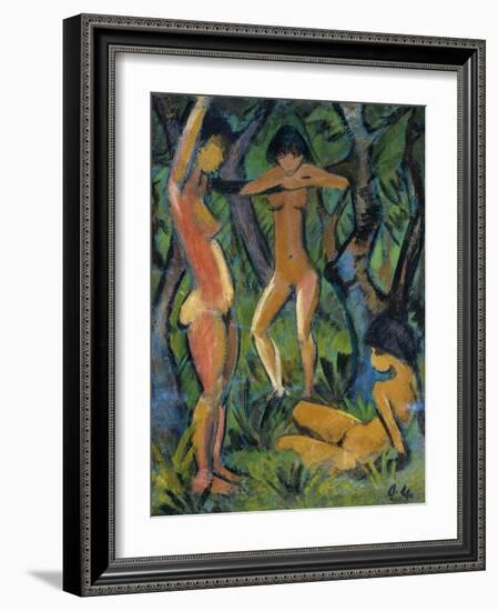 Three Nude Figures in Wood, 1911-Otto Mueller-Framed Giclee Print