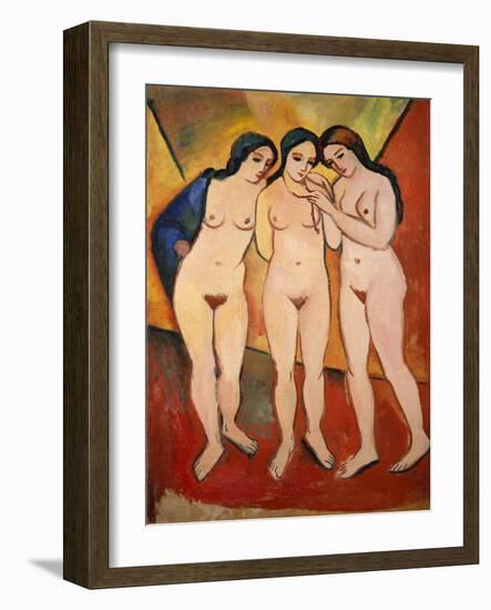 Three Nude Women (Red and Orange), 1912-August Macke-Framed Giclee Print