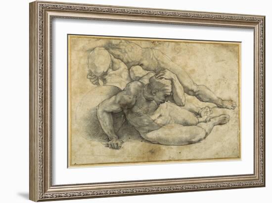 Three Nudes in Attitudes of Terror-Raphael-Framed Giclee Print