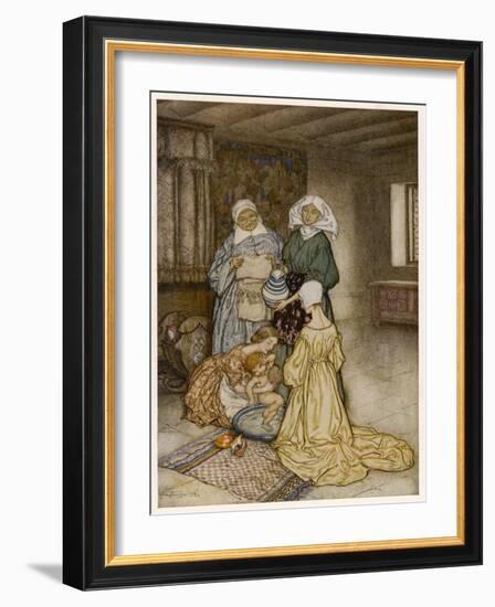 Three Nurses and Child-Arthur Rackham-Framed Photographic Print