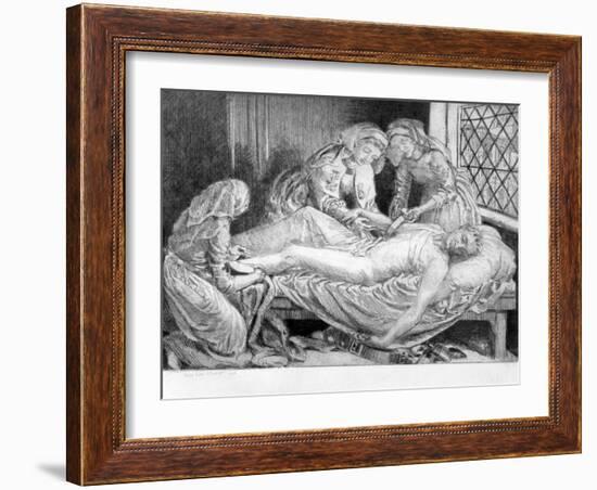 Three Nurses Tending a Wounded Soldier, 1915-1916-Anna Lea Merritt-Framed Giclee Print