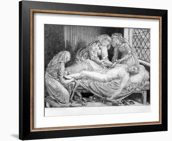 Three Nurses Tending a Wounded Soldier, 1915-1916-Anna Lea Merritt-Framed Giclee Print