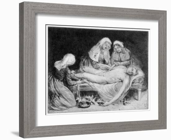 Three Nurses Tending a Wounded Soldier, 1915-Anna Lea Merritt-Framed Giclee Print