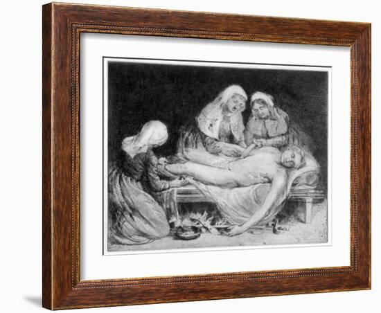 Three Nurses Tending a Wounded Soldier, 1915-Anna Lea Merritt-Framed Giclee Print