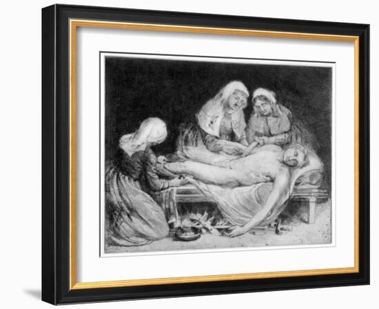 Three Nurses Tending a Wounded Soldier, 1915-Anna Lea Merritt-Framed Giclee Print