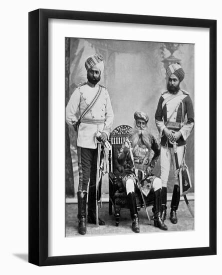 Three of the Chief Officers of the Household Troops of the Nizam of Hyderabad, India, 1896-null-Framed Giclee Print