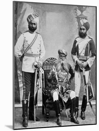 Three of the Chief Officers of the Household Troops of the Nizam of Hyderabad, India, 1896-null-Mounted Giclee Print