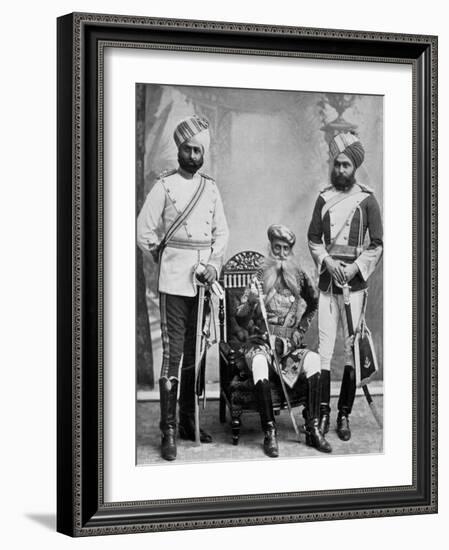 Three of the Chief Officers of the Household Troops of the Nizam of Hyderabad, India, 1896-null-Framed Giclee Print