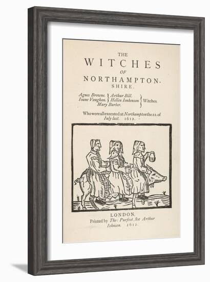 Three of the Witches of Northamptonshire Riding a Pig-null-Framed Art Print