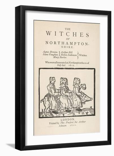Three of the Witches of Northamptonshire Riding a Pig-null-Framed Art Print