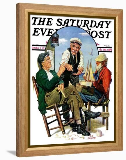 "Three Old Salts," Saturday Evening Post Cover, October 1, 1932-J.F. Kernan-Framed Premier Image Canvas