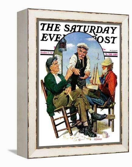 "Three Old Salts," Saturday Evening Post Cover, October 1, 1932-J.F. Kernan-Framed Premier Image Canvas