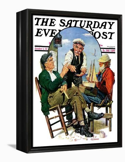 "Three Old Salts," Saturday Evening Post Cover, October 1, 1932-J.F. Kernan-Framed Premier Image Canvas