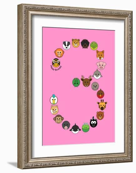 Three On Pink-null-Framed Art Print