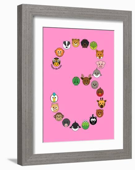 Three On Pink-null-Framed Art Print