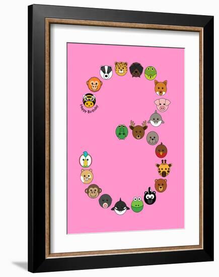 Three On Pink-null-Framed Art Print