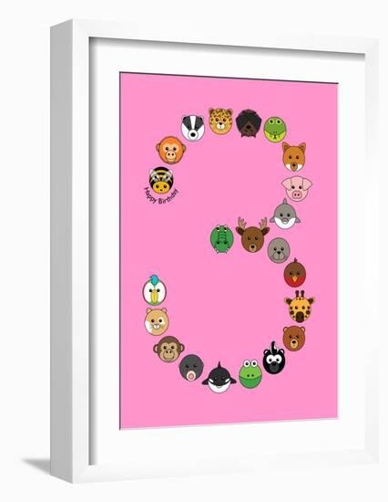 Three On Pink-null-Framed Art Print