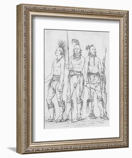 Three Osage Warriors-George Catlin-Framed Giclee Print