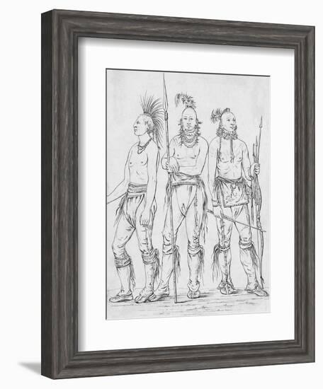 Three Osage Warriors-George Catlin-Framed Giclee Print