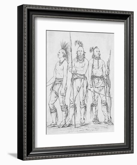 Three Osage Warriors-George Catlin-Framed Giclee Print