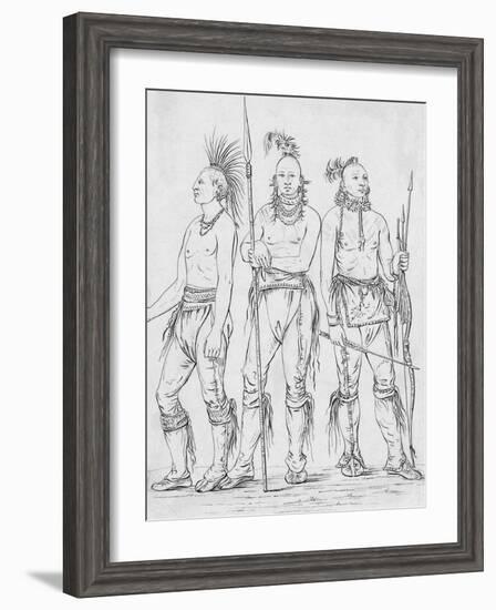 Three Osage Warriors-George Catlin-Framed Giclee Print