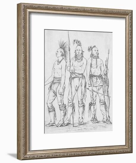 Three Osage Warriors-George Catlin-Framed Giclee Print